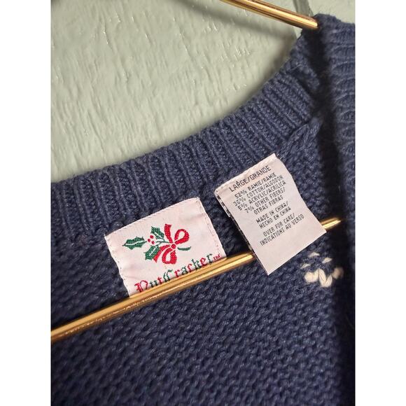 Vintage 90s Nutcracker Christmas Knit Sweater Vest L Snowman, House, Snowflakes - Picture 2 of 4